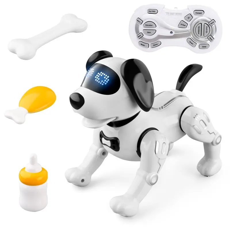Robot de juguete con control de voz para perros, truco electrónico para mascotas, programación inteligente, truco robótico para perros, juguetes RC para perros, regalo para niños