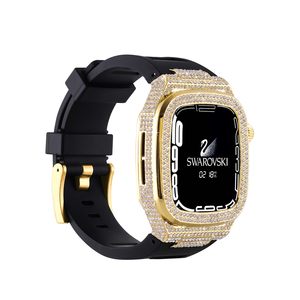Silikon kayış paslanmaz çelik modifikasyon kiti elmas kapak koruyucu kılıf Apple serisi için 8 7 6 5 4 Iwatch 44mm 45mm - Product Image 4