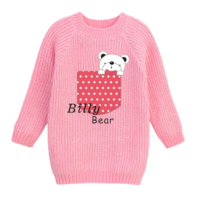 Suéter rosa hecho a mano con estampado personalizado para niña