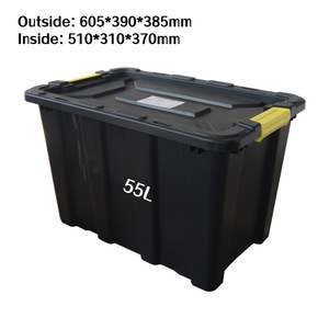 プラスチック製収納容器重厚ブラックラッチ付き蓋付き - Product Image 5