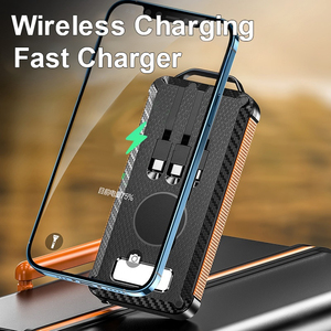 Wholesale Solar Power Bank Wireless <strong>Charger</strong> 10000mAh Built in 3 Cables Fast Charging for <strong>All</strong> Mobile Devices with Flashlights - Product Image 6