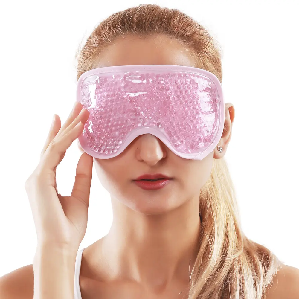 Individuelle beheizte Augenmaske heiß-kalt Therapie-Gel-Perlen-Eis-Wasser-Schlafmaske Gel-Eis-Pack wiederverwendbar Eis-Kopfschmerz-Liftsituation Gel-Augenmaske