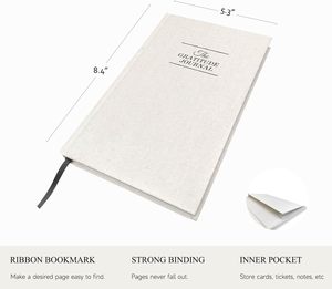 Özel Logo Baskılı Şükran Tanıma Kılavuzu Günlüğü Özel Baskı Tarihsiz Günlük Keten Planlayıcılar ve Günlükler Defter - Product Image 2