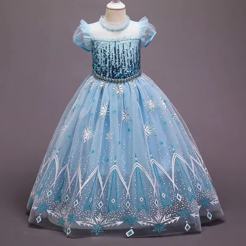 Princesa Elsa vestido estilo Cosplay disfraz 2023 estilo caliente película Cosplay niños poliéster actuación niñas TV y película disfraces