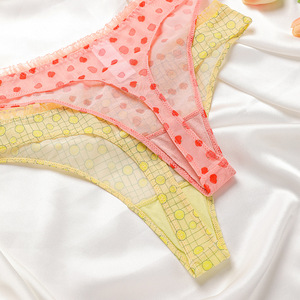 Ladymate ODM/OEM Tangas De Encaje Para Mujer Mulher Fruta Sem Costura Laster Corte Sexy Impresso T-back Thongs Calcinhas das Mulheres