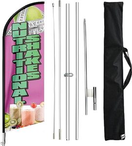 工場直販価格カスタマイズ付属フラッグポールキットグラウンドパイル市場広告栄養シェイクフェザーフラッグ - Product Image 1