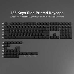 ชุดปุ่มกด PBT ด้านพิมพ์ลายด้านข้างกุญแจยิงสองชั้นทะลุผ่านที่กำหนดเอง keycaps สีดำโปรไฟล์ OEM กุญแจ136 - Product Image 2