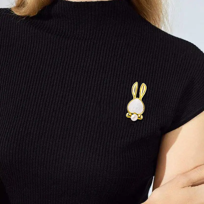 Großhandel minimalistische Mode Design Kaninchenform Legierung Mädchen Brosche Stifte Schmuck für Damen