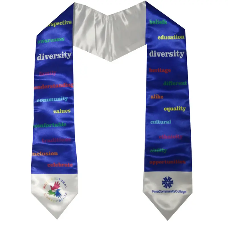 100% polyester Graduation Wholesale High Quality Customizable Logo Printing for adult or kids stoles