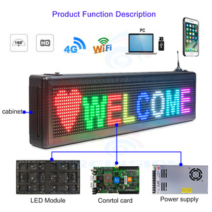 Full color P2 P2.5 P3 P4 programmabile in esecuzione mobile messaggio <span class=keywords><strong>LED</strong></span> pannello del <span class=keywords><strong>display</strong></span> <span class=keywords><strong>board</strong></span> 512x128mm