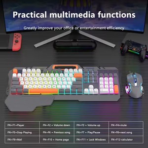 Best Gaming RGB Backlit <strong>Keyboard</strong> and Mouse Combo Wireless <strong>Function</strong> for Notebook Desktop <strong>Computer</strong> Office Use Metal Wired