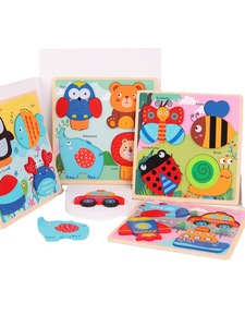 2024 Animal <strong>Pattern</strong> Baby Wooden Puzzle <strong>Building</strong> <strong>Blocks</strong> 3D Recognition Book 4 in 1 Children's Educational Toy Set - Product Image 5