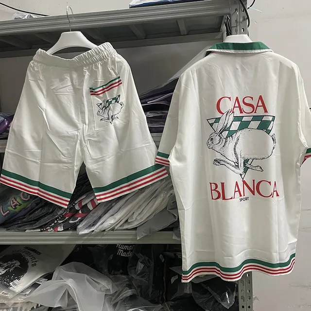 Распродажа, повседневные мужские рубашки Casablanca с коротким рукавом, Гавайские пляжные рубашки с лацканами, мужские рубашки и шорты в тропическом стиле