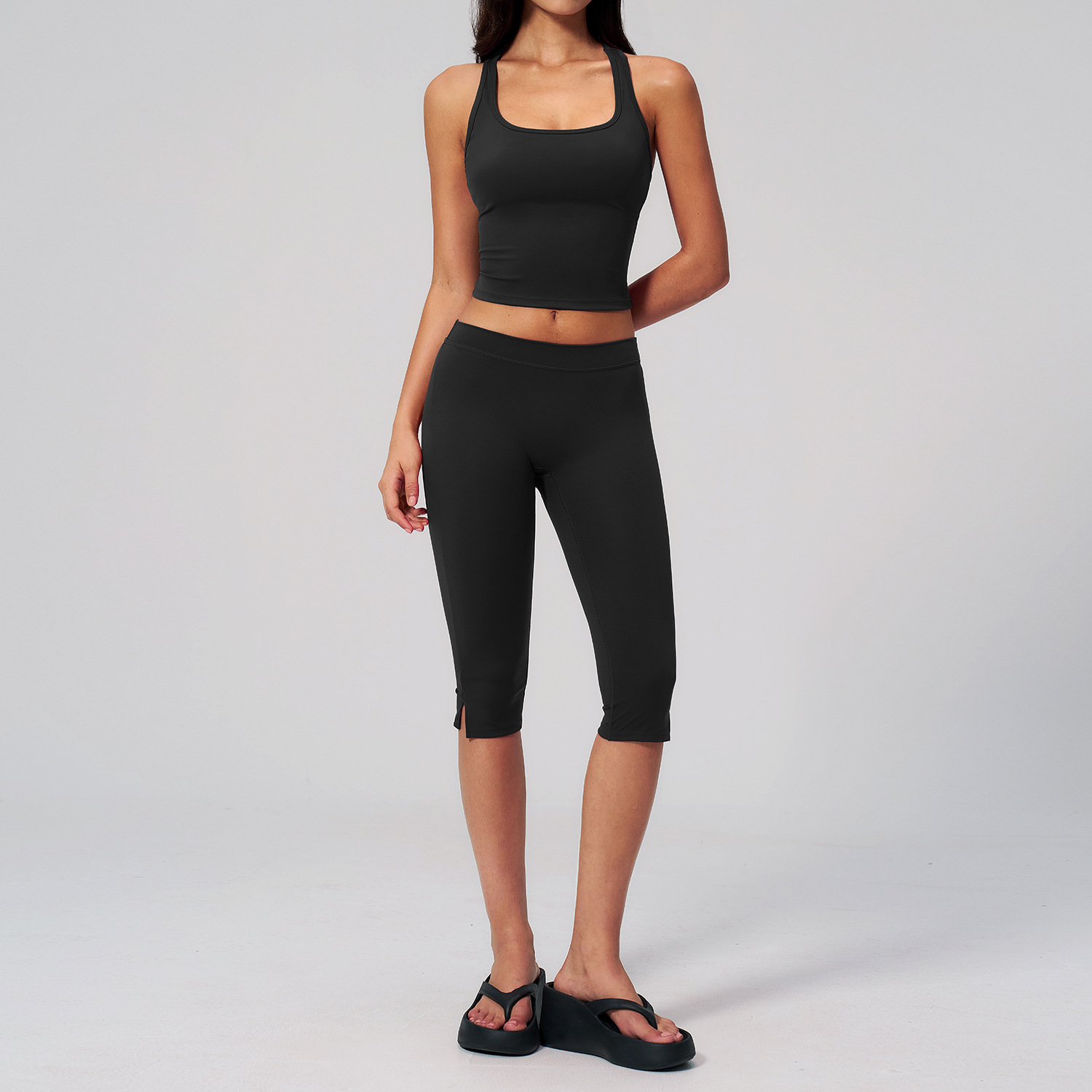 Black Capri Set