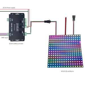 WS2811 WS2812B DMX к SPI контроллер светодиодной ленты декодер и WS2812 светодиодной панелью Matrix SP201E 5 каналов DMX 512 RGB WW Декодер контроллер - Product Image 5