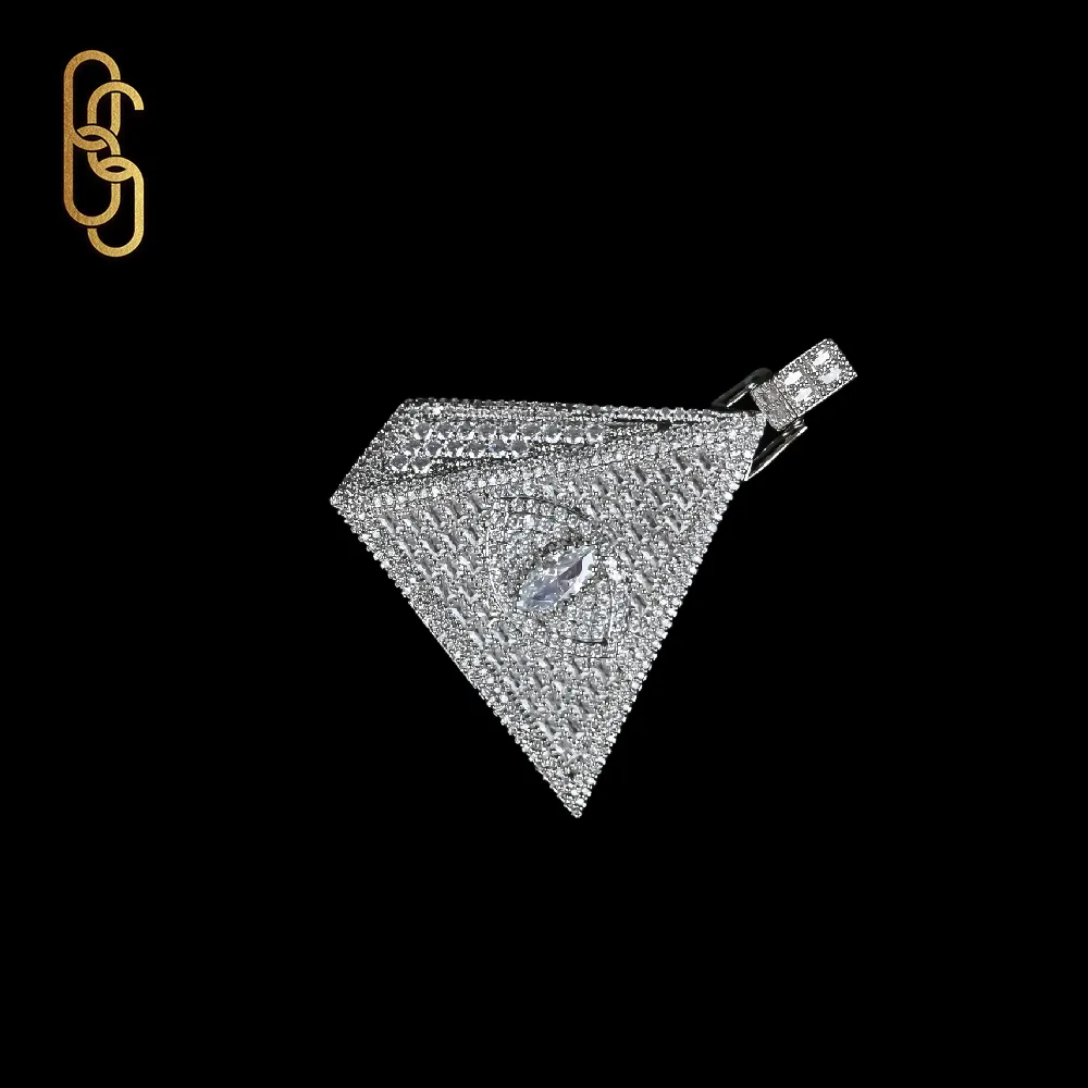 Pingente de colar religioso com logotipo de Deus e Islã, prata VVS Moissanite Ice Out 1.5 polegadas, testador de diamantes passados por atacado