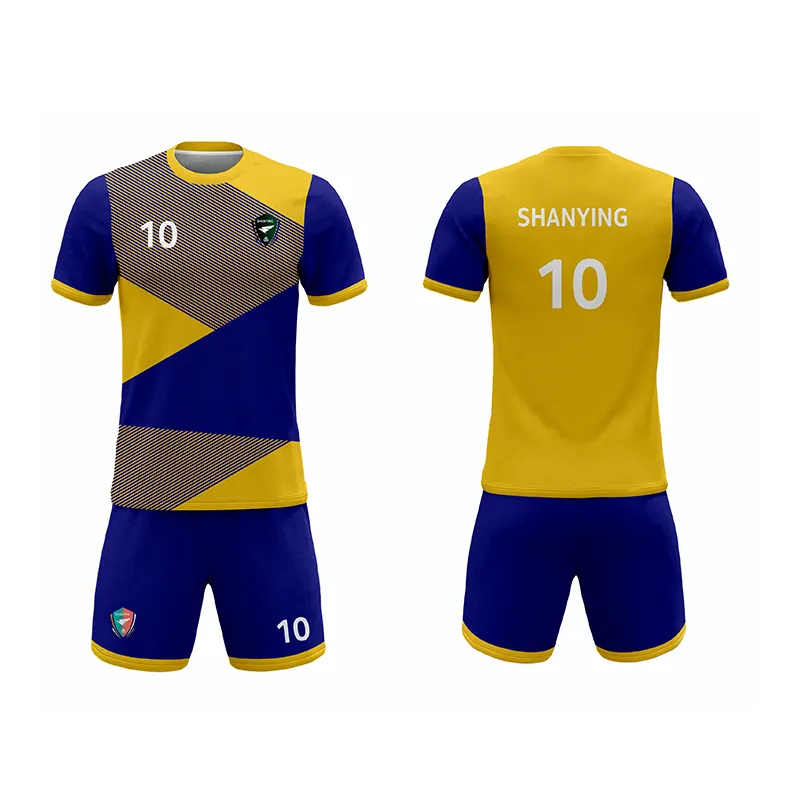 wholesale heat sublimation men blank Short sleeve soccer tracksuit wear custom jersey 2022/ 2023 football uniform set