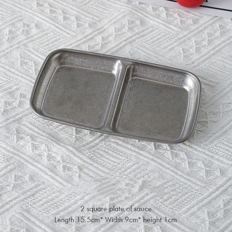 Disque carré argenté à 2 grilles 15,5*9*1cm