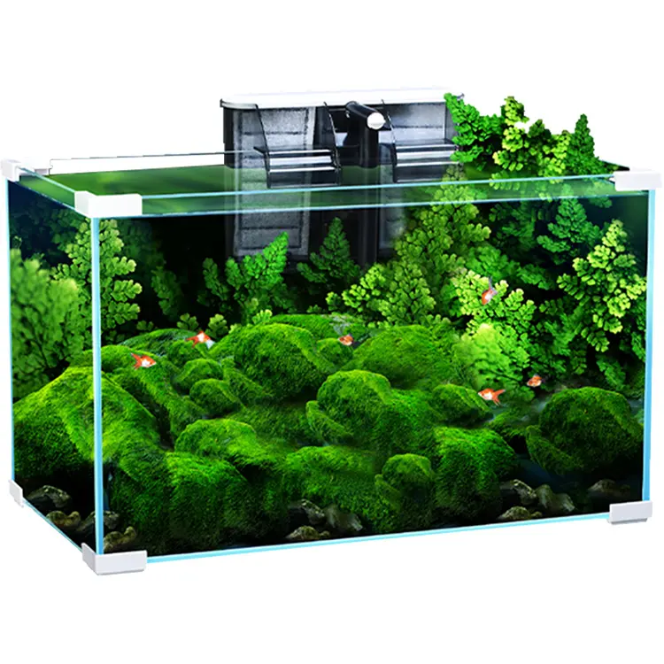 Fantastuc Khá Thiết Kế 10L USB LED Fish Tank Trang Trí Khối, Sợi Thủy Tinh Cá Betta Tank Cho Bán @