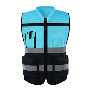 Nhiệm vụ nặng nề khâu & điện thoại Túi ANSI lớp 2 an toàn vest với túi xây dựng vest cho công việc hoặc khảo sát an toàn vest - Product Image 5