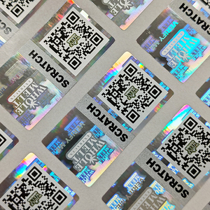 Diseño personalizado Anti falsificación tinta impresión colorida artesanía Qr código transparente holograma pegatina - Product Image 3