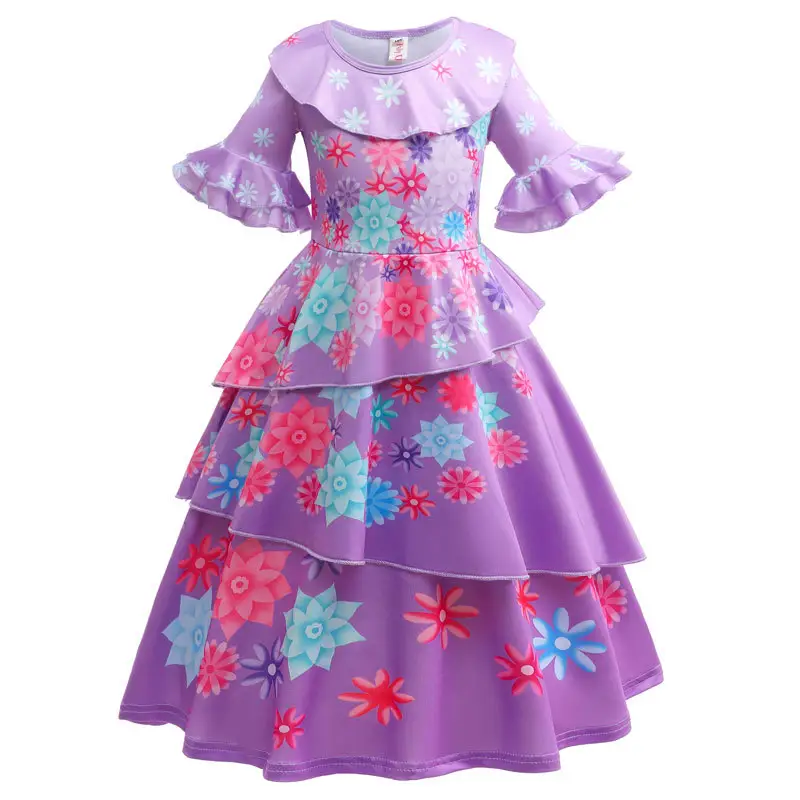 Disfraz de princesa de Encanto para niñas, traje con abalorio para disfraz de carnaval, fiesta de cumpleaños, Navidad, bolsa de ropa