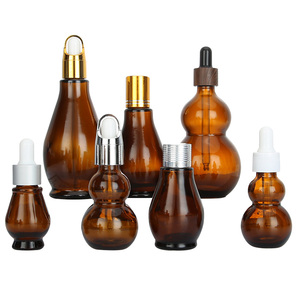 10ml/20ml/30ml/50ml/100ml Brown Single <strong>Gourd</strong> Bottle Brown Dark Glass <strong>Oil</strong> Bottle - Product Image 1