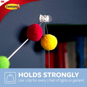 3M Command Clips de decoración Ganchos pequeños transparentes con 3M Command Clear Refill Strips Command Mini Hook Organizar sin daños - Product Image 4