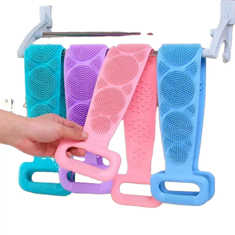 Esfoliante Texture tampone di lavaggio posteriore in Silicone per doccia bagno spazzola per il corpo in Silicone per doccia spazzola per il corpo asciugamano da bagno