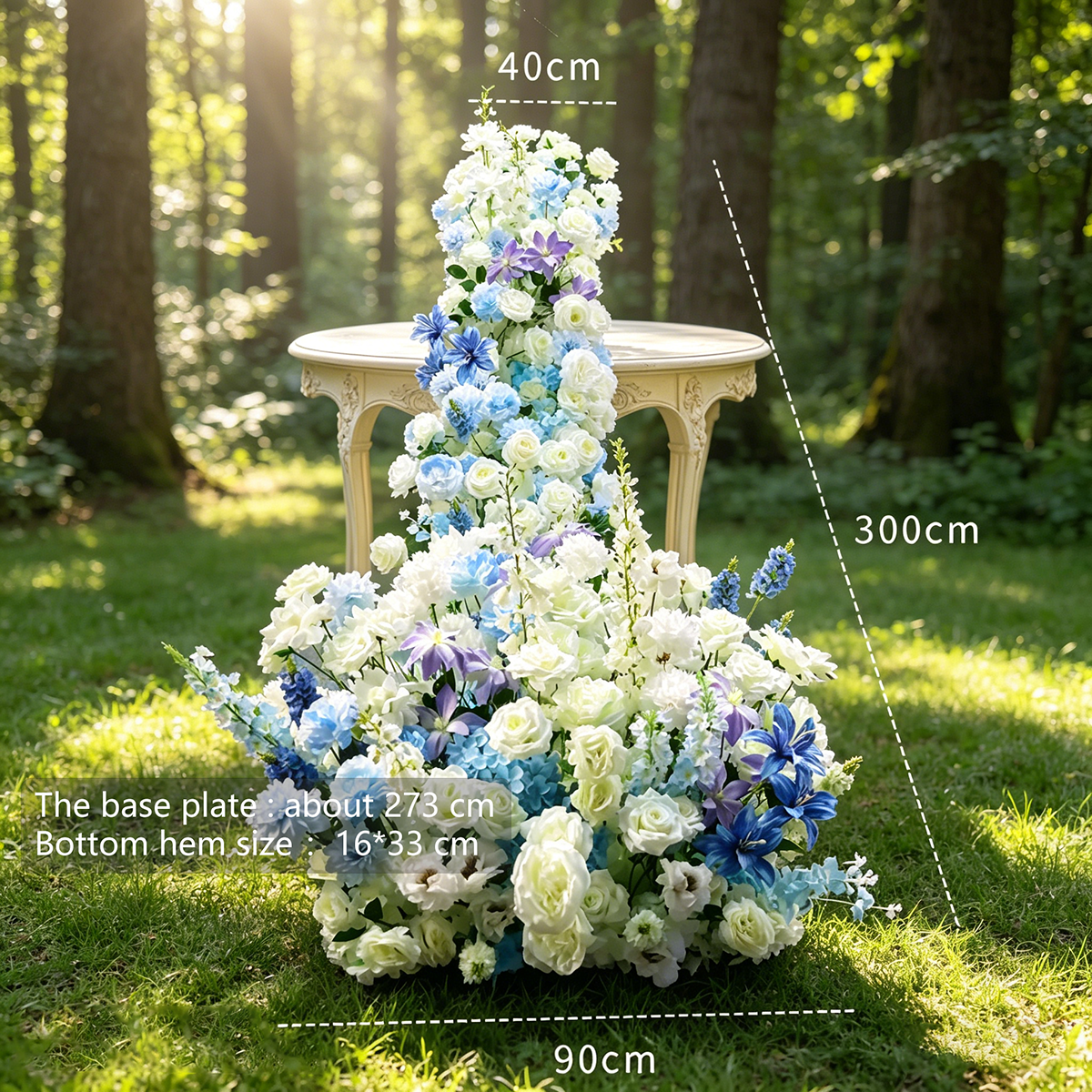 3m blue sea stars koi lily waterfall flower without shelf-sucker