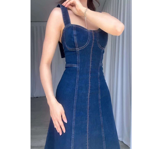 مخصص طويل الدنيم حزب اللباس المرأة الرسمية مخصص الدنيم فستان طويل الصانع - Product Image 2