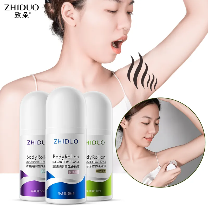 ZHIDUO doğal organik özel Vegan rulo toptan özel etiket vücut Roll-on Deodorant koku Antiperspirant ve Deodorant