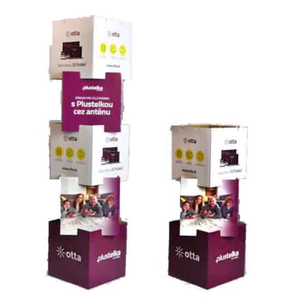 Estantes de exhibición de papel de cartón corrugado coloridos promocionales personalizados cubos apilables para exhibición al por menor - Product Image 5