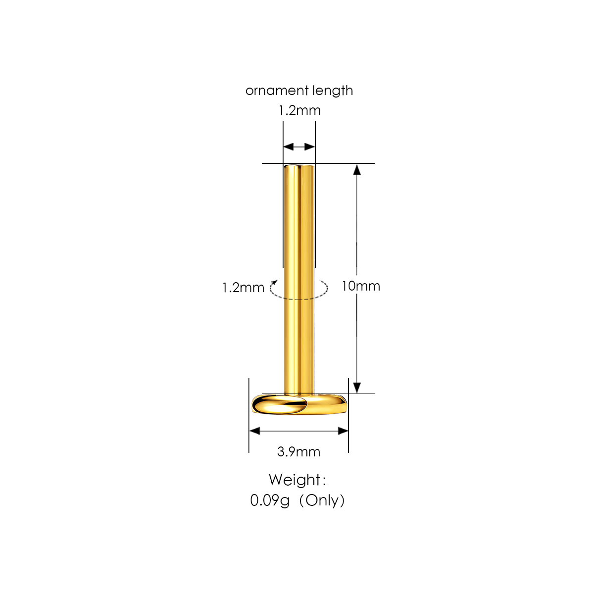 Gold Plated - 10mm