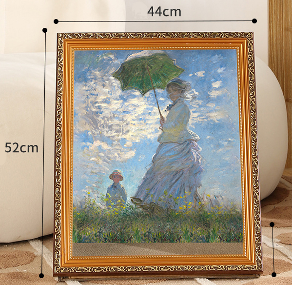 La fille avec un parapluie + cadre vintage
