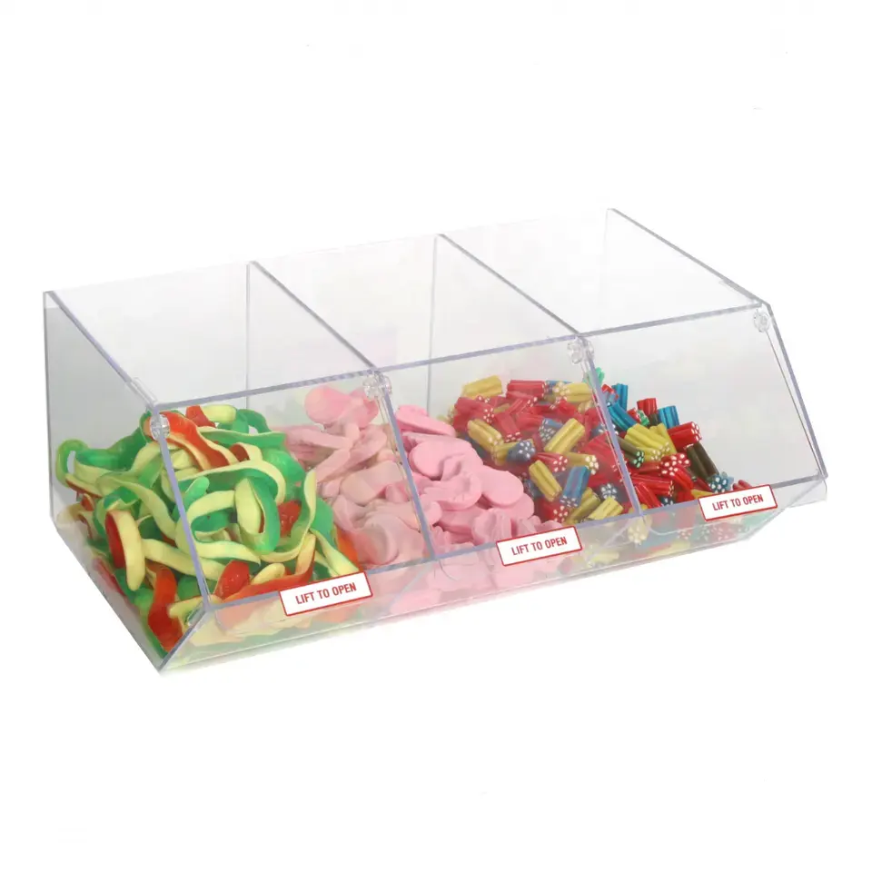 High Quality Candy Boxes Display Stands Customized Candy Jars For Retails Shops Modern Snack Bins For Sale