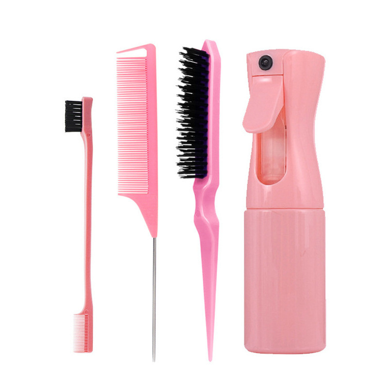 4-piece pink steel comb set