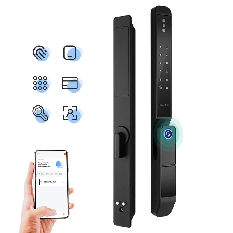Intelligent Door Lock Biometric Fingerprint Keypad WiFi Home Security Face Recognition Smart Door Lock