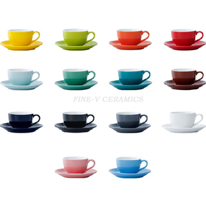 150cc Cappuccino takviyeli porselen takviyeli baskı seramik kahve fincanı renkli camlı - Product Image 6
