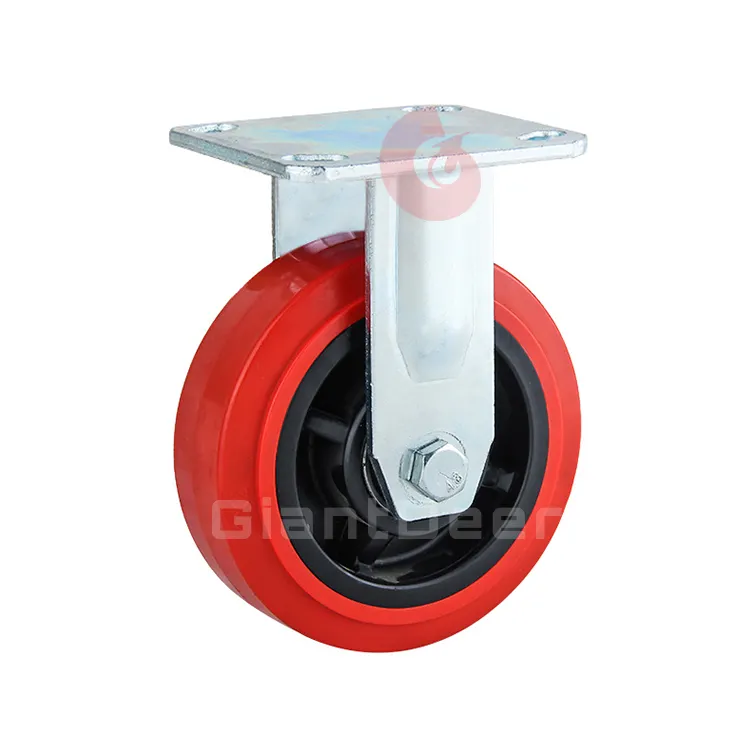 גבוהה באיכות קבוע סוג כבד החובה אדום שחור PVC גדול גלגל גלגלים עגלת גלגלים גלגלים