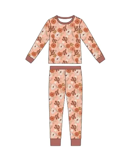 Unisex Set pagliaccetto 2 pezzi primavera Casual pigiama in bambù per bambini con volant e chiusura a cerniera morbido pigiama in maglia