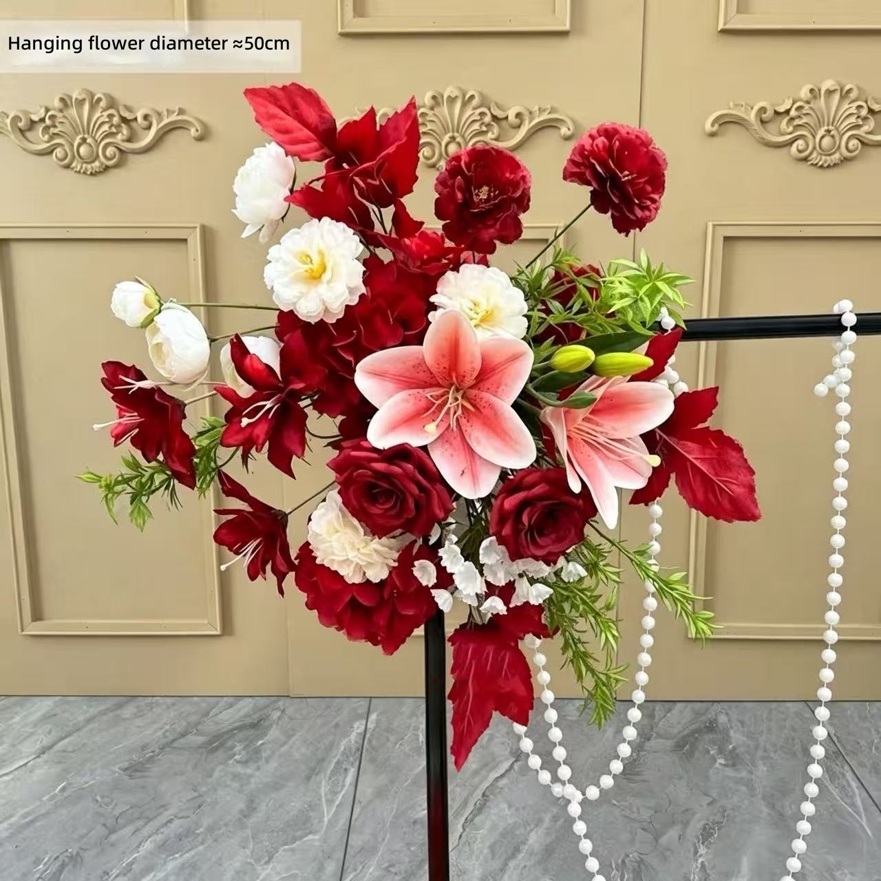 Big red lily-hang some flowers