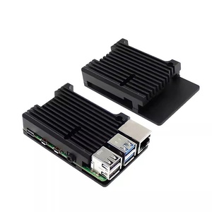 Per Raspberry Pi 4 3 modello B 3B Plus custodia in alluminio con doppia ventola di raffreddamento guscio metallico per RPI Raspberry Pi 4 3 modello - Product Image 1