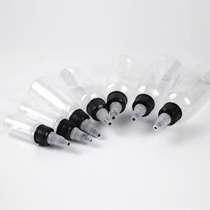 Plastic Bottle with Twist Top Cap for Solvents Oils Paint Ink Squeeze Bottle with Twist Top Cap Tip Applicator