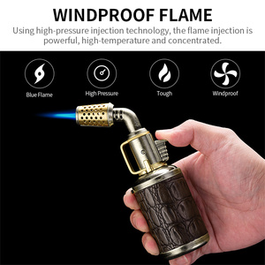 Cigarloong ngọn lửa màu xanh hàn súng điểm xì gà nhẹ hơn Windproof kim loại xì gà ngọn đuốc nhẹ hơn máy bay phản lực - Product Image 2