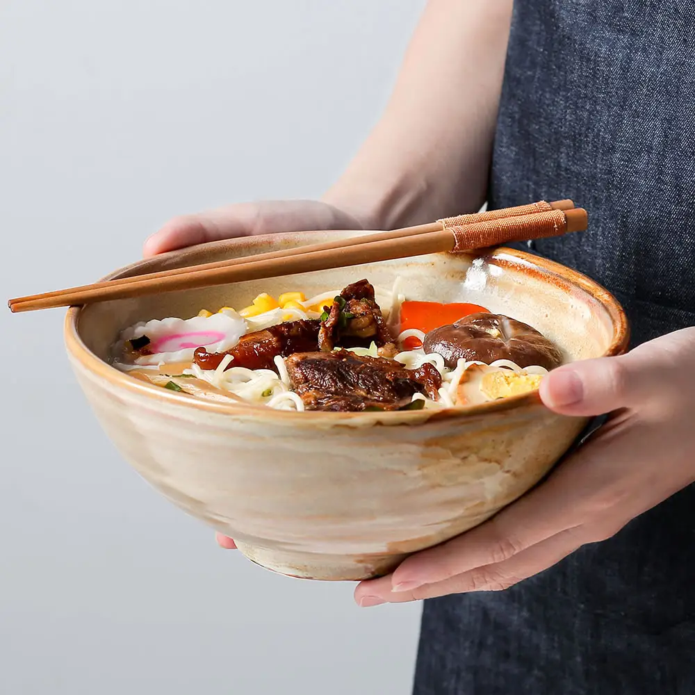 All'ingrosso diretto della fabbrica unico ciotole di riso per insalata di frutta da cucina in ceramica e porcellana giapponese noodle ciotola di ramen