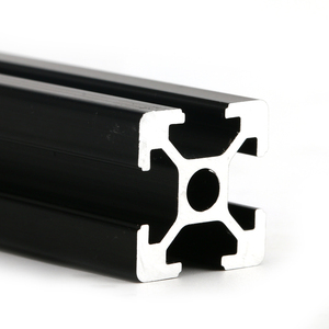 Perfil de extrusión de aleación de aluminio para carril guía lineal, negro oxidado, ranura en T V, 2020, 2040