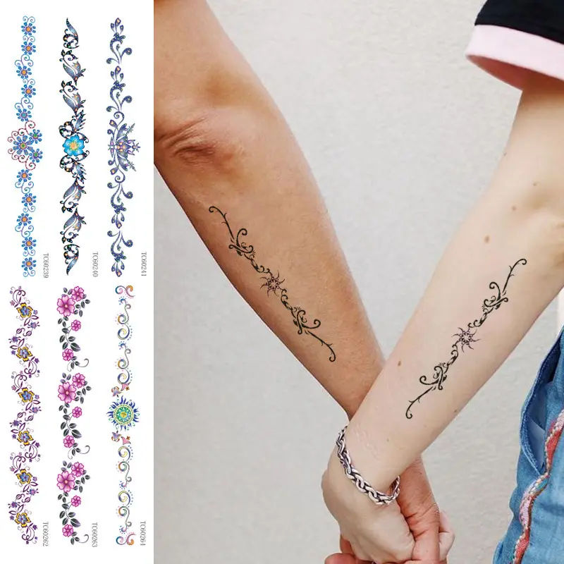 Pegatina de tatuaje China personalizada para mujer, tatuaje sexy para arte corporal