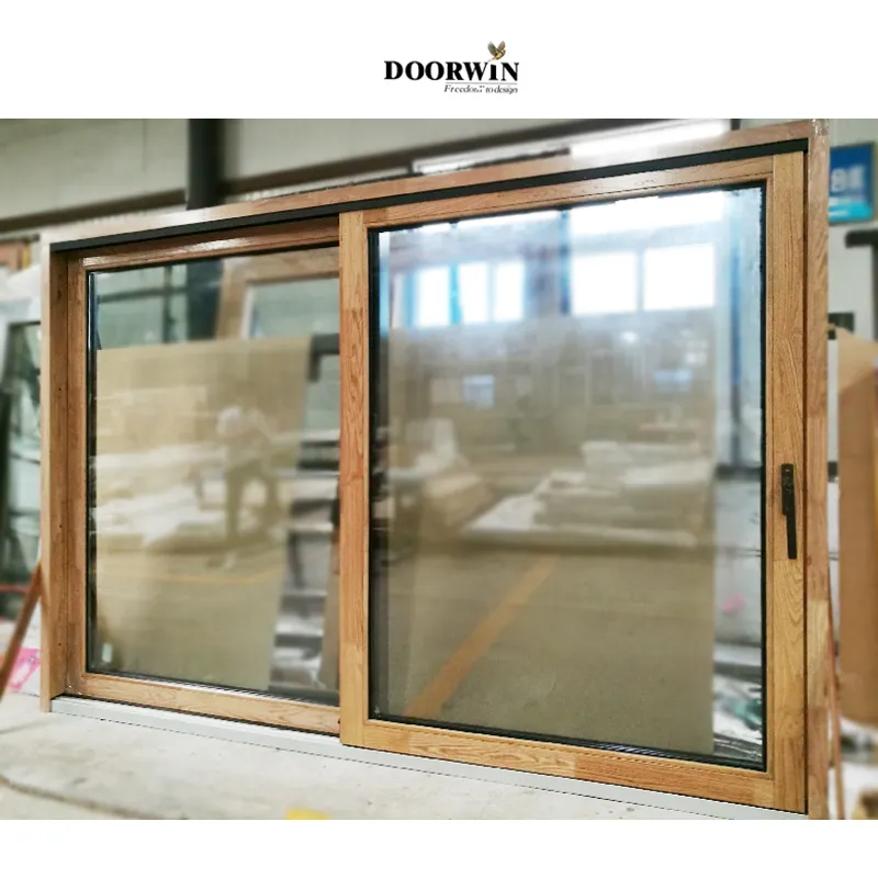 Verified Pro Doorwin wood frame double glass safety heavy duty Lift and Sliding door Patio Door