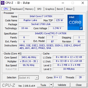 1700 de alta velocidad para procesador Intel CPU LGA 5,6 125 GHz W procesador de computadora Core i7 14th Gen 20-Core - Product Image 3